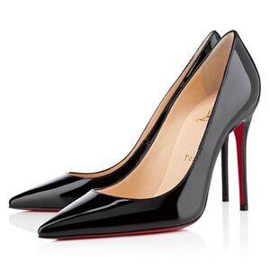 Christian Louboutin Décolleté 554 Black Patent Leather Pumps